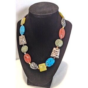 Gemstone Necklace Hexagon, Oblong, Square and Round in Various Stones